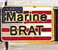 Marine brat on US flag - 9mm Italian enamel charm